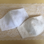 レースの立体マスク　シルク混・接触冷感生地使用