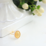 Dandelion 　イエローオパール　 スワロフスキーパール・リング
