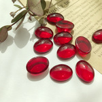 　【4個→6個】在庫限り　ガラスカボション♡ダークレッド《12×16mm》B12