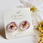 ピンクのお花畑ピアス/イヤリング