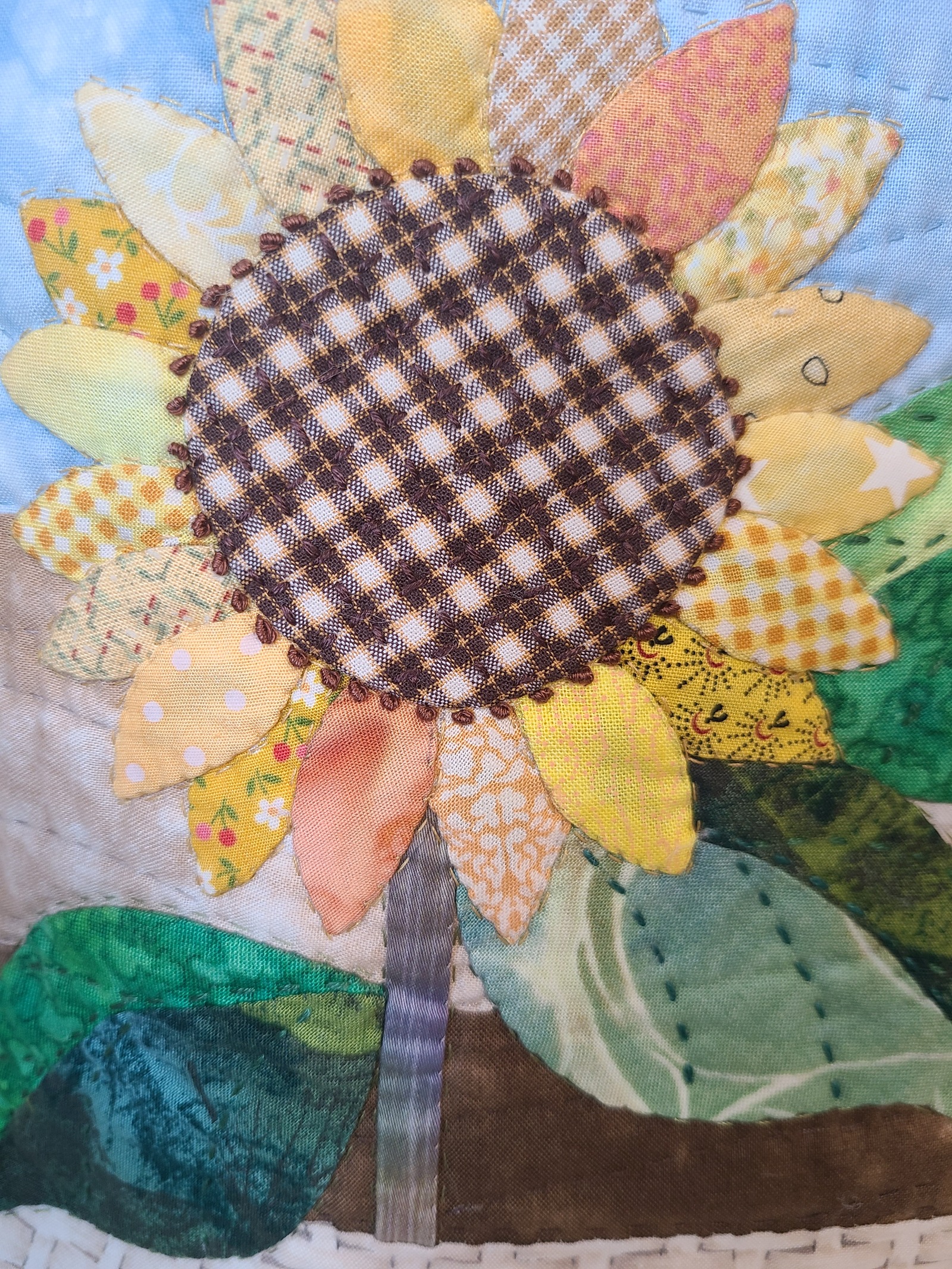 ひまわり。 パッチワークトートバッグ ねこフェイスチャーム 370 パッチワークキルト トートバック - Piggy's Quilt | minne