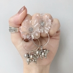 Onlyピアス❤︎クリアフラワー×フープじゃらじゃら2wayピアス＊P190807
