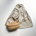 ミルクティーカラー　コットン長袖ワンピース