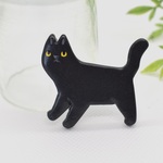 黒猫のブローチ　帯留めにも