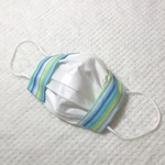 メッシュ生地＊マスクカバー＊水色＊ストライプ＊サイズ変更できます＊大人用もできます＊ラッピング承ります