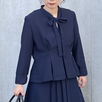 ウエストタック ノーカラージョーゼットジャケット 紺【M:３size展開】フォーマル 七五三 卒業式 入学式 KMC-14 557754