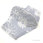 裏側抗菌防臭ダブルガーゼ☆春夏色立体マスク　ストライプ柄に花柄刺繍レース　ポケット付き可能