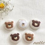 刺繍くるみボタン ヘアゴム