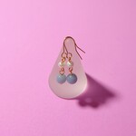 エンジェライトと淡水パール 天然石 ピアス(イヤリング) 