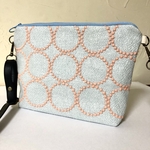 ミナペルホネン  ジョーゼットタンバリンlight blue  両面使いのハンドメイドミニショルダー