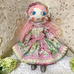 青い目の夢実ちゃん　ボタニカルクラシカル春ドレス　布人形　布ドール　手作り人形　ハンドメイドドール　お花の妖精04