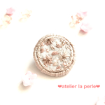さくら🌸さくら　まるブローチ【ビーズ刺繍】