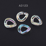 A3123  30個  高品質アクリルチェーンパーツ ツイスト 15×18mm クリアＡＢ オーロラカラー  3×（10ヶ）