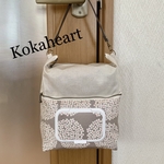 再再・販☆持ち手付き☆オムツ&おしりふきケース一体型☆北欧風☆オムツポーチ☆紫陽花グレージュ