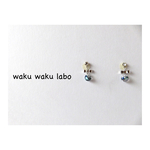 貼るピアス💎ティアドロップビーズとリボンのピアス