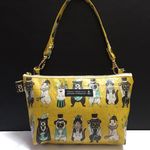「0812miniさまオーダー品」サーカスアニマル　持ち手付ラミネートポーチ　マスタード