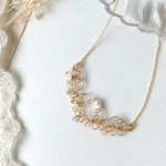 【 彫刻 】 art nouveau ( アール・ヌーヴォー ) ネックレス , お花 ワイヤーアクセサリー 