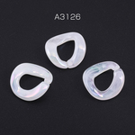 A3126  24個  高品質アクリルチェーンパーツ ツイスト 22×23mm クリアホワイトＡＢ オーロラカラー  3×（8ヶ）