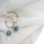 blue stone × gold pierce