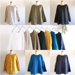  ・*:.. ヨーロッパリネンのシンプルなロングTシャツ