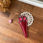 お花刺繍のはさみカバー＆はさみのセット(山羊革＆牛革)