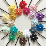 選べる3色！手編みお花のヘアピン【カラーリニューアル！】