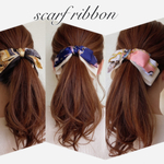 送料無料★バナナクリップ アーチ型【rétro scarf ribbon♡】