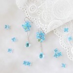 紫陽花ピアス(イヤリング）　空色　
