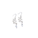 カフェインの構造式イヤリング silver×clear silver