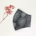 シルクマスク サラッと快適 肌荒れ防止 [Elegant Flower・Black] 