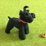 犬 クールな黒シュナウザー ミニチュア粘土細工