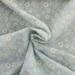 お試しサイズ【🌼ライトブルー】コットン刺繍レース生地