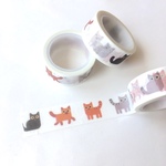 猫　マスキングテープ　（DIY　スクラップ　オリジナル　ノート　手帳　に）