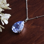 Swarovski パープル 大粒 ロングネックレス