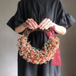 saki777様専用　いちご草とかすみ草のハーフリース