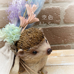 ハリネズミ　プリザーブドフラワーセット　スワッグ　犬　インテリア　ドライフラワー