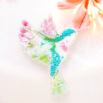 麗かハミングバード💎オートクチュール刺繍ブローチ
