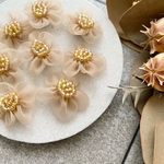 6pcs Handmade* 資材 B21-42 Fabric flower
