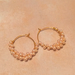 プチプチ♡シルキーパールフープピアス（直径約3㎝）