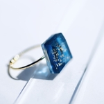 glass jewel ring (エメラルドカット) #10