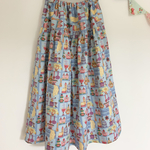 ＊colorful kitchen♪ロングティアードスカート(blue)＊