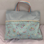 新学期準備★入園入学☆虹のユニコーン🌈レッスンバッグ☆人気のミントグリーン