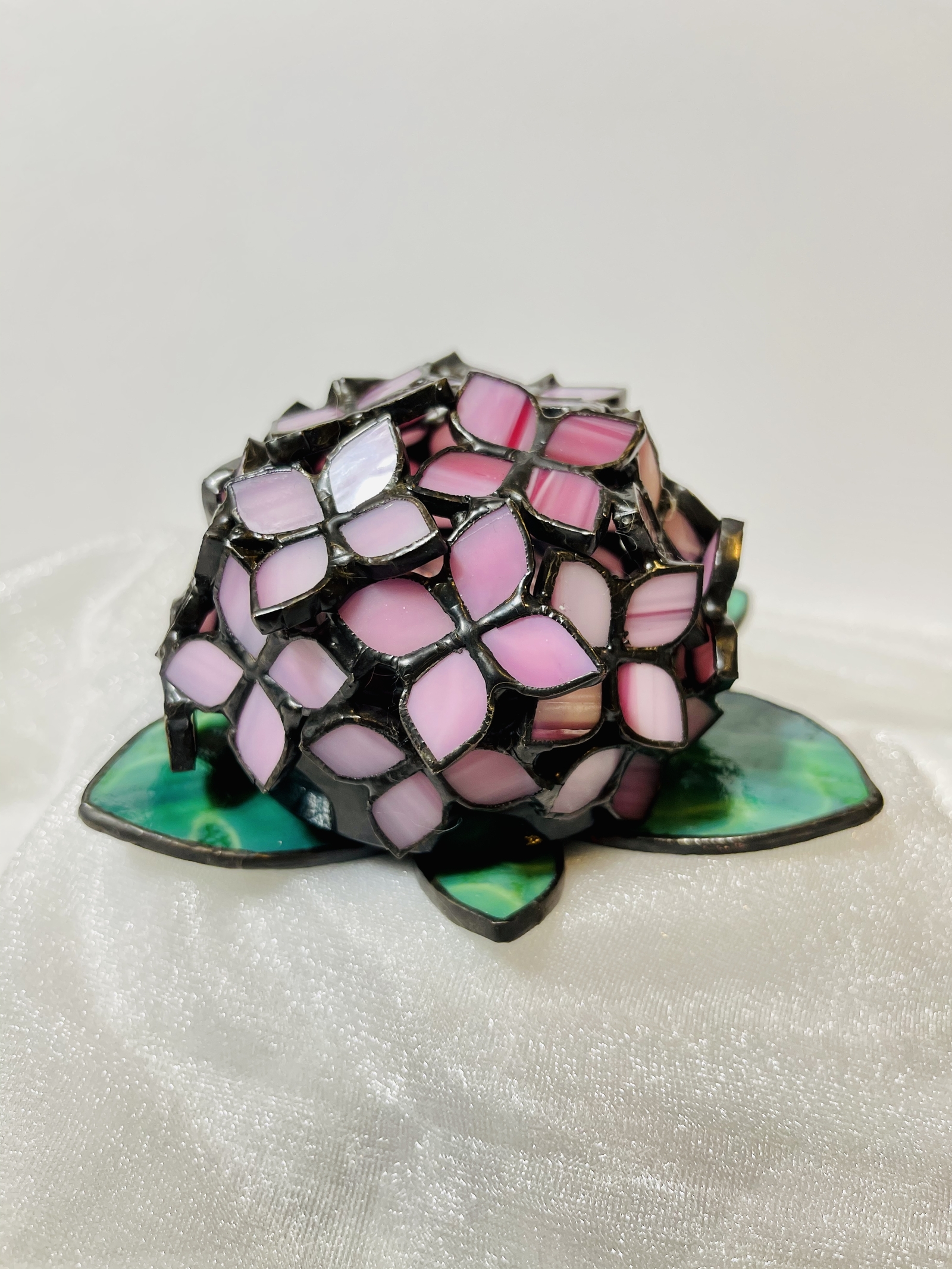 ステンドグラス　ランプ⭐︎紫陽花　ハンドメイド 紫陽花のミニランプ ステンドグラス - - Atelier Joinus