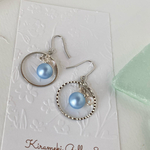 PaleBlueシルバーリングピアス💙