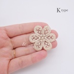 【6枚】モチーフレース　K　刺繍　ゴールド　ラメ糸　ワッペン　手芸　