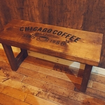アンティーク風 カフェベンチ (シカゴコーヒー)  WIDE
