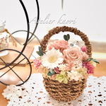 幸せの花かご 〜 母の日  結婚祝い  誕生日プレゼント  引越し祝い  退職祝い 出産祝い フラワーアレンジメント