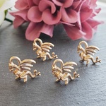 ドラゴン　恐竜　立体　チャーム　ゴールド