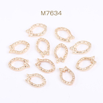 M7634  60個  メタルフレームパーツ 桜の花びら 8×12mm ゴールド 3×（20ヶ）