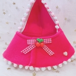 うさぎ☆うさポンチョ♡さくらんぼホットピンク♡